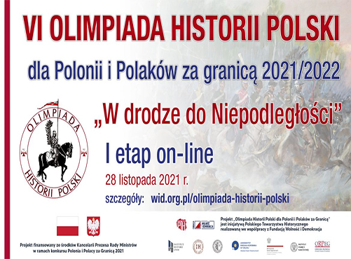 Zapraszamy do udziału w VI edycji Olimpiady Historii Polski dla Polonii i Polaków za granica 2021/2022
