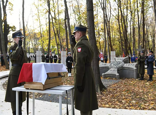The defenders of Westerplatte at last given a dignified burial.