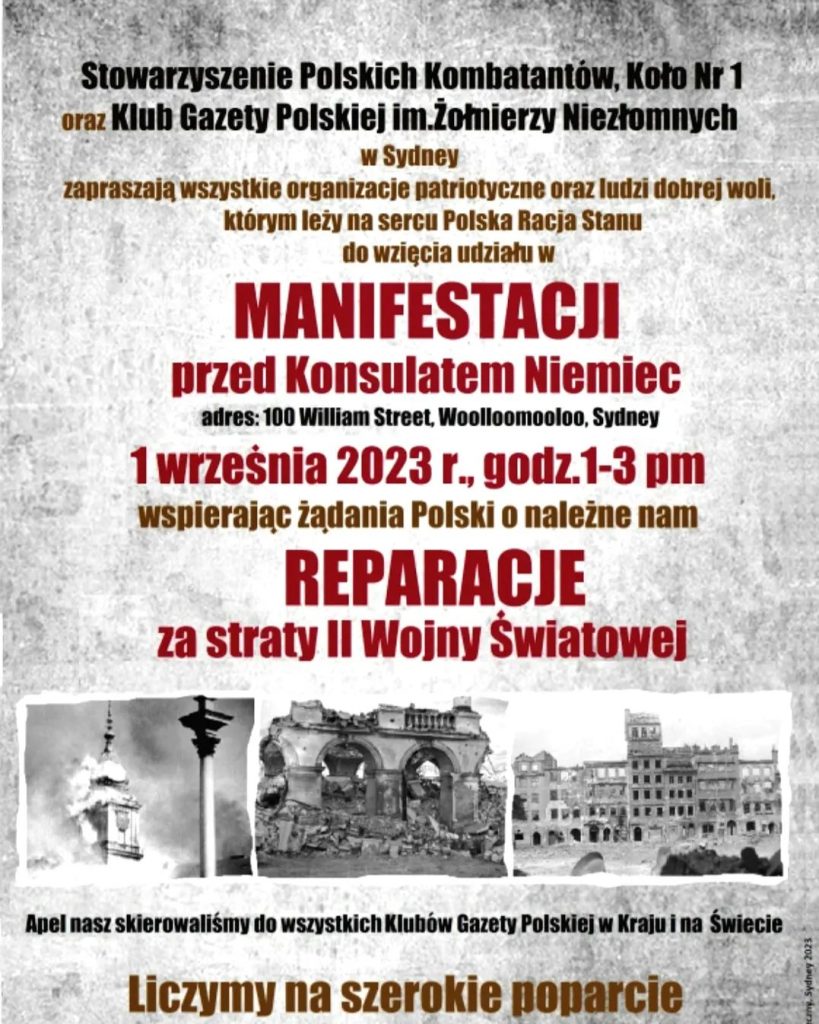 Protestuj 1 września przed placówką dyplomatyczną Niemiec!